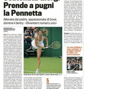 Classifica WTA italiana: -20 per Camilla Giorgi. Miglior recensione di Giulia Gatto Monticone.