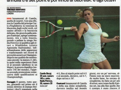 Classifica WTA Italia: -29 per Camila Giorga